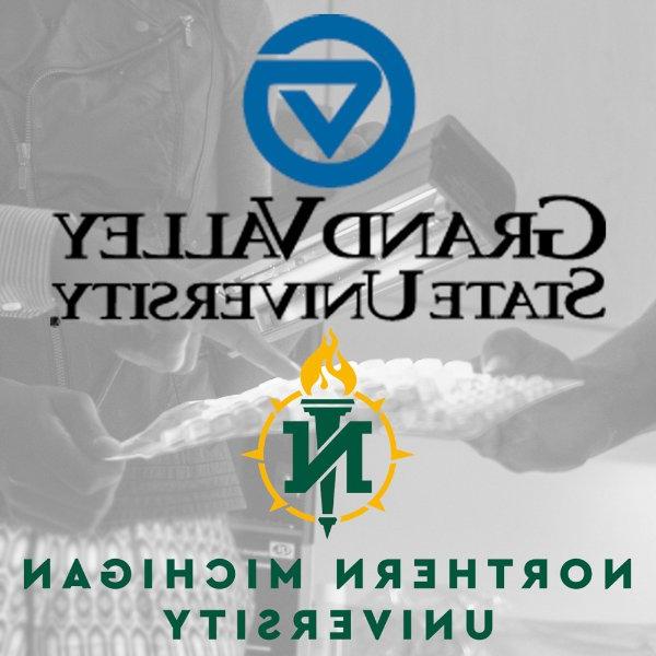 GVSU, NMU logos
